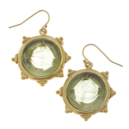 Susan Shaw - Clear Venetian Glass Horse Head Intaglio Earrings