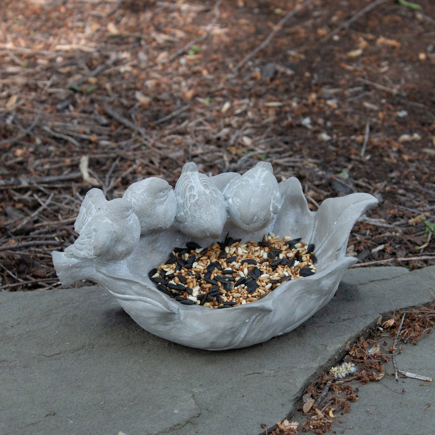 Cement Leaf Bird Feeder