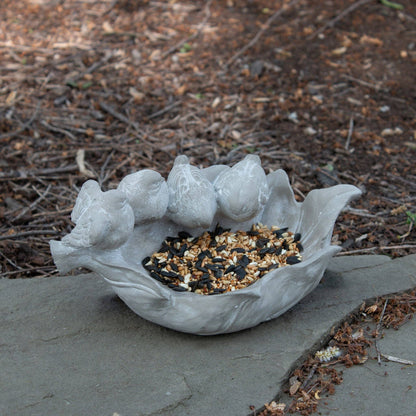 Cement Leaf Bird Feeder