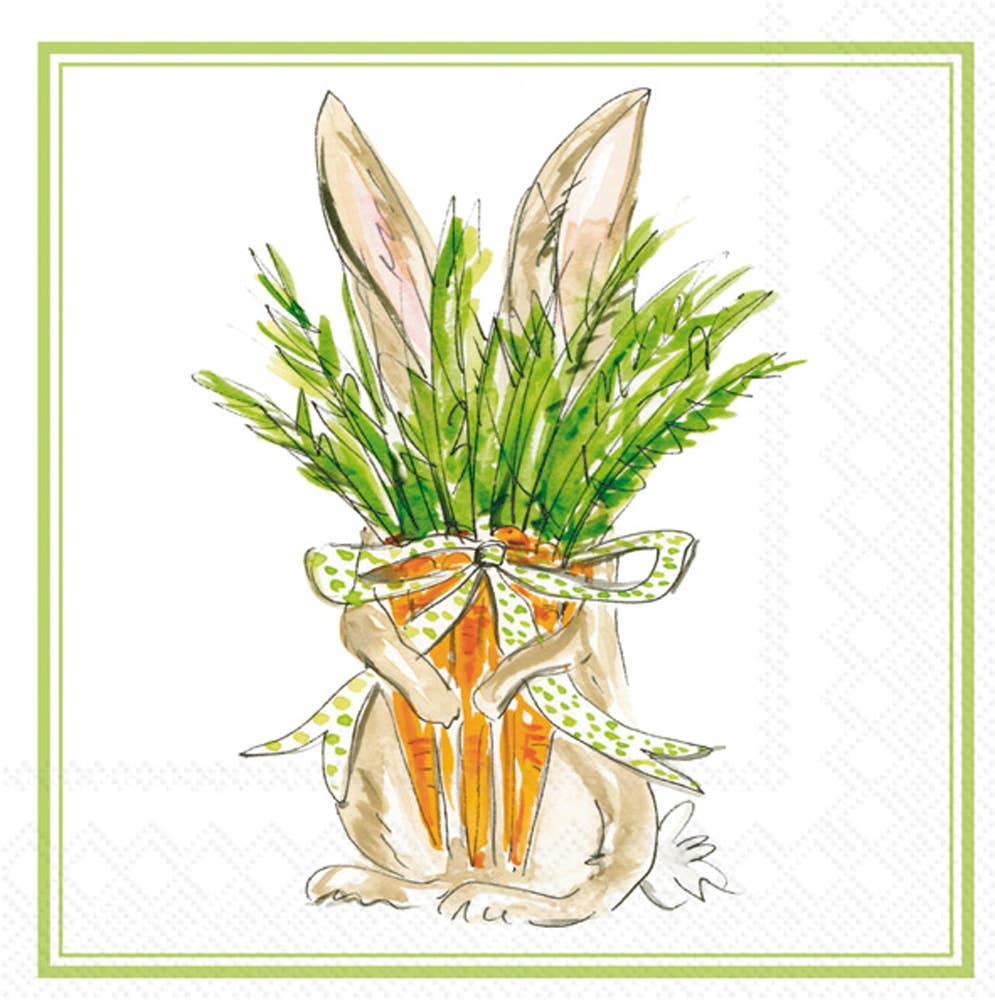 Paper Cocktail Napkins 20 Ct Carrot Bunny
