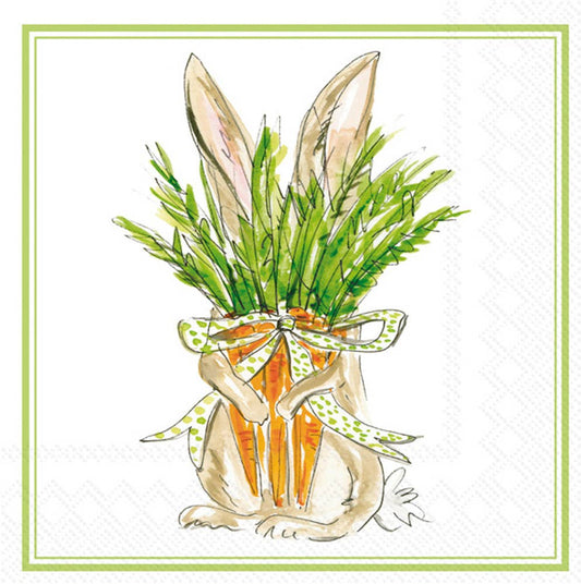 Paper Cocktail Napkins 20 Ct Carrot Bunny