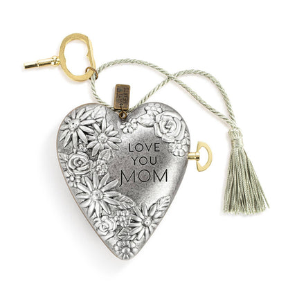 Love You Mom Musical Sculpted Art Heart
