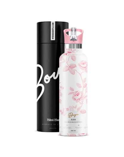 Blush – Floral Insulated Water Bottle | 25oz