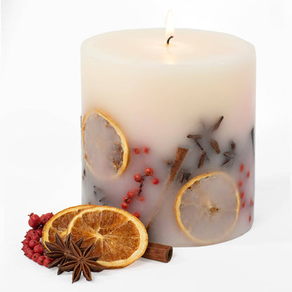 Large Holiday Botanical Pillar Candle