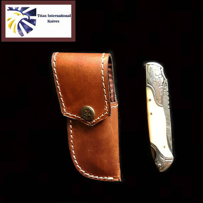 Bone and steel knife with sheath
