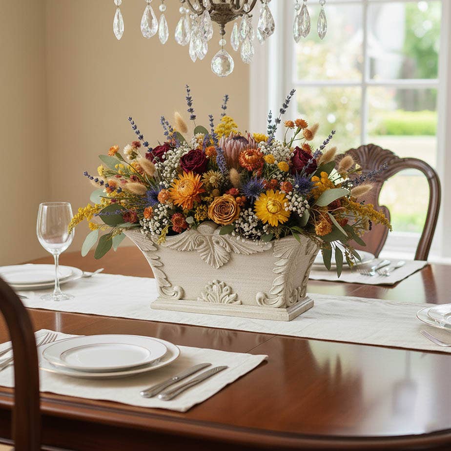 Solid Wood Decorative Planter - Center Piece
