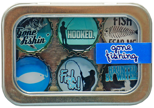 Fishing Magnets - Spring decor, Handmade & Eco-friendly