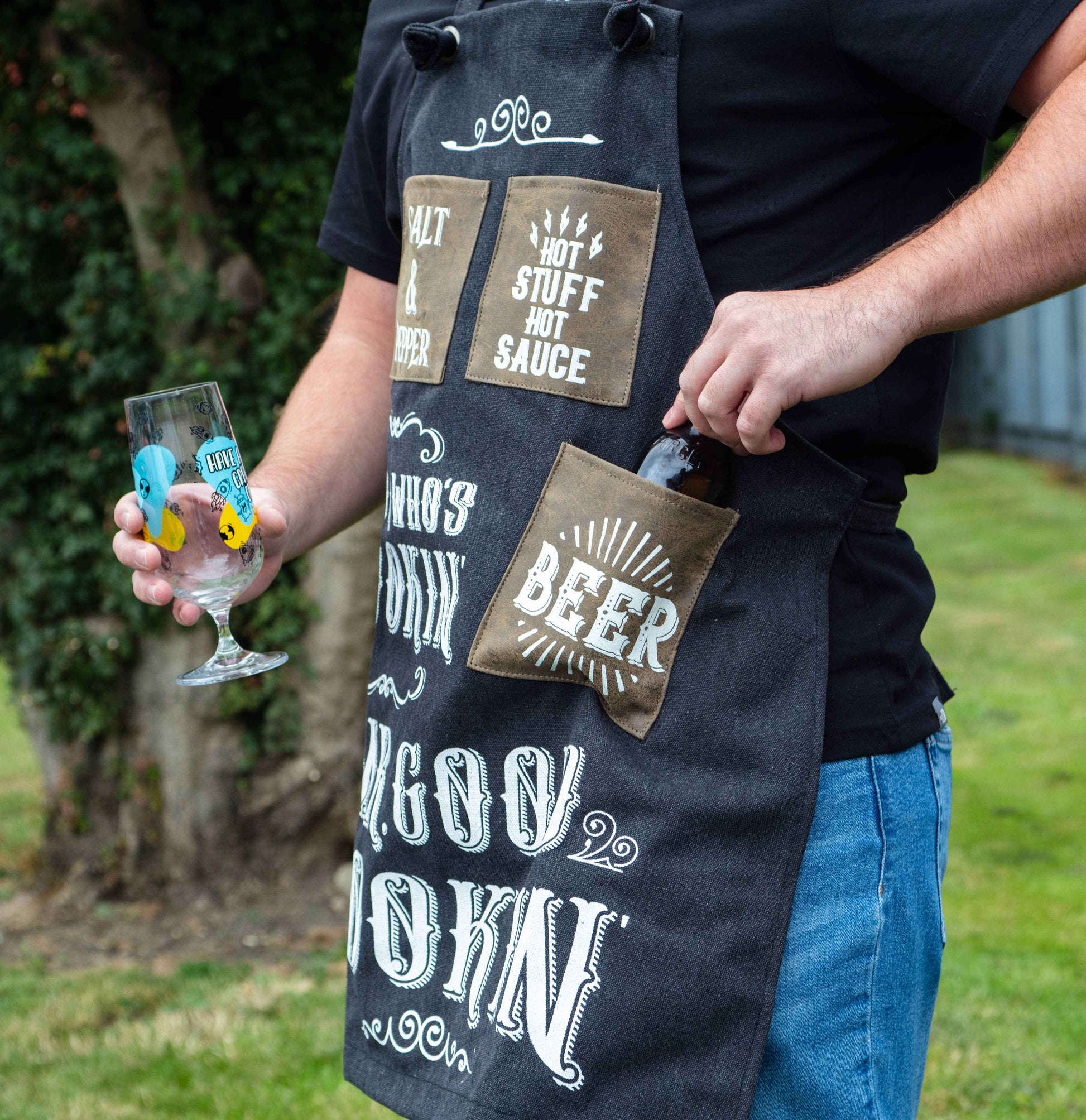 Mr. Good Lookin' Apron - Novelty BBQ Gift for Father's Day