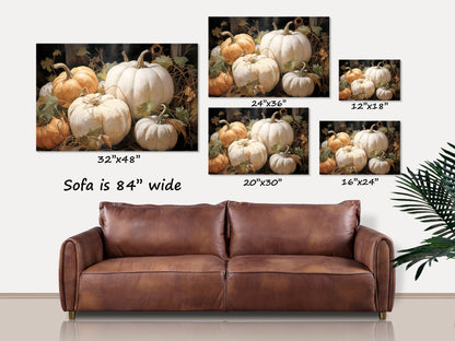 Pumpkin Still Life Large Fall Canvas Art Pumpkin Patch