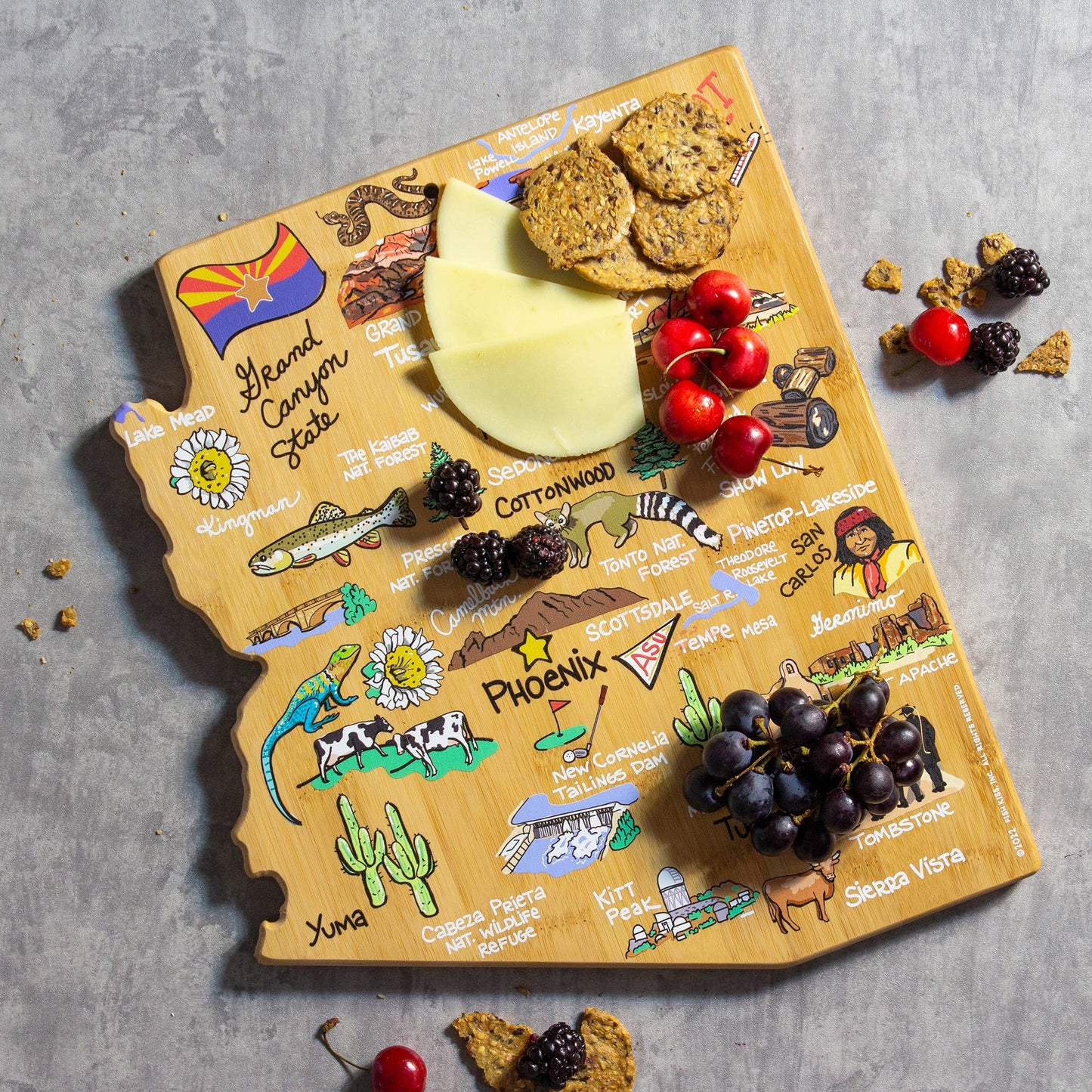 Arizona Cutting Board with Artwork by Fish Kiss™