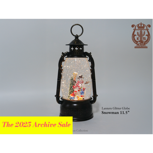 Snowman Lantern Glitter Globe, Battery Operated