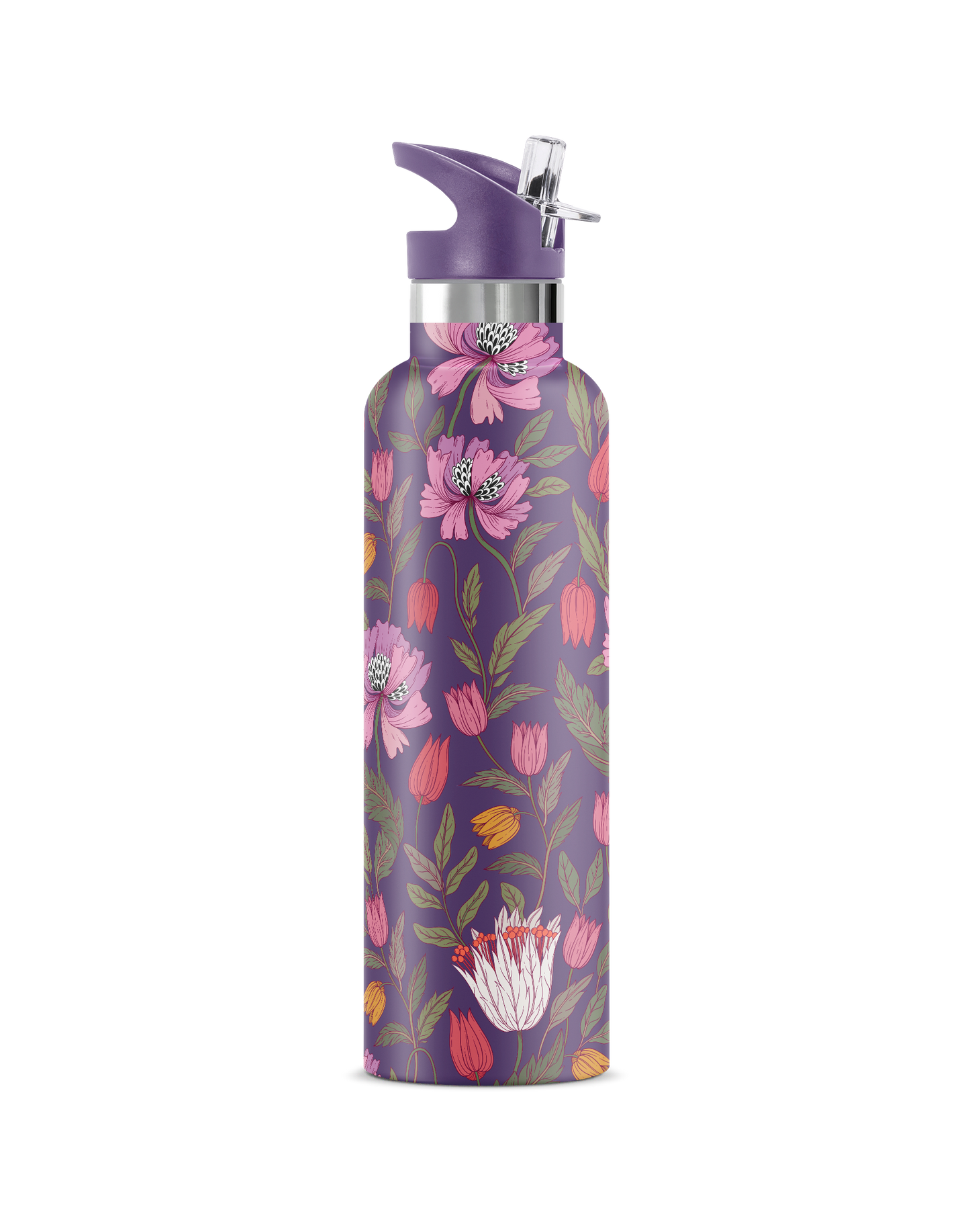 Morriset | Purple Floral Brocade 25 oz Insulated Bottle