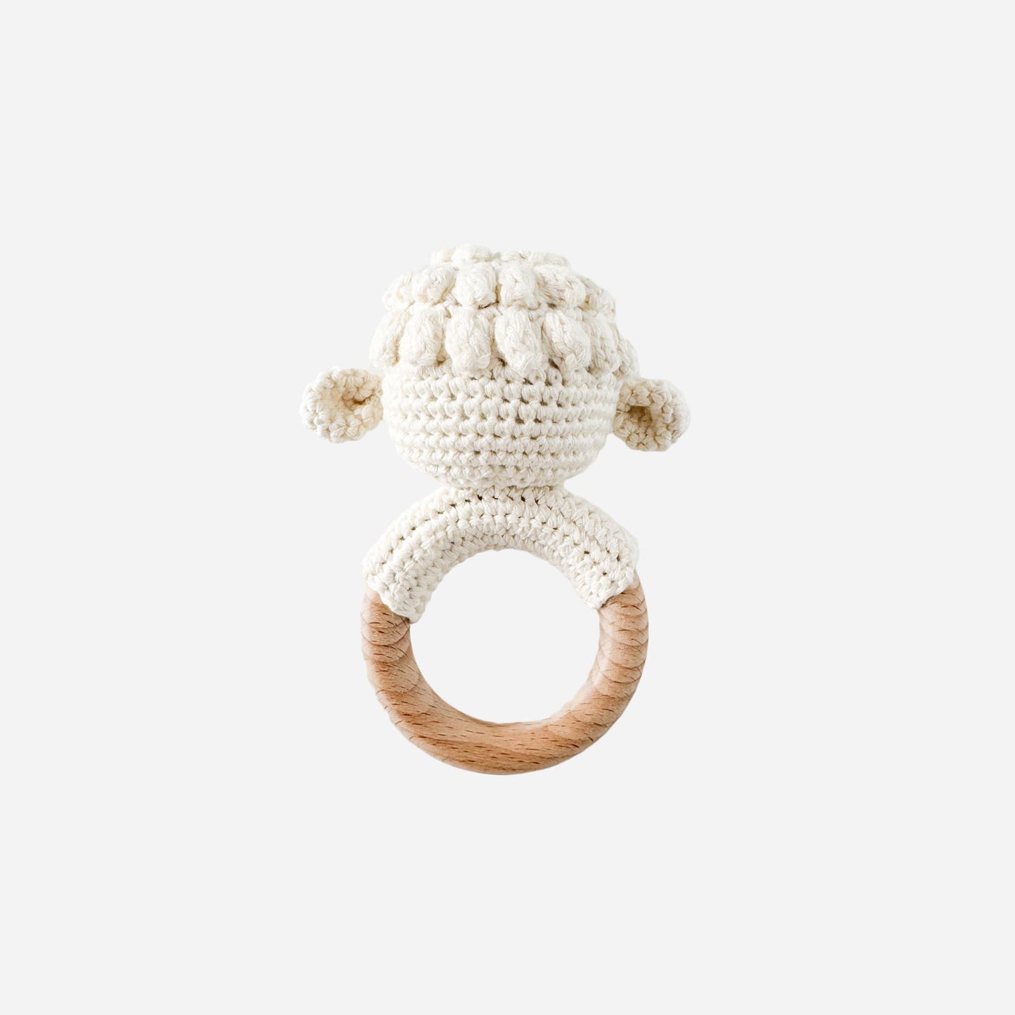Teether Lamb Baby Newborn Rattle: Cream
