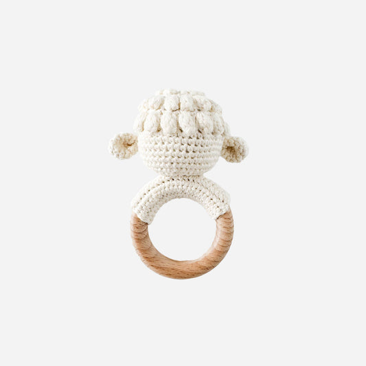 Teether Lamb Baby Newborn Rattle: Cream