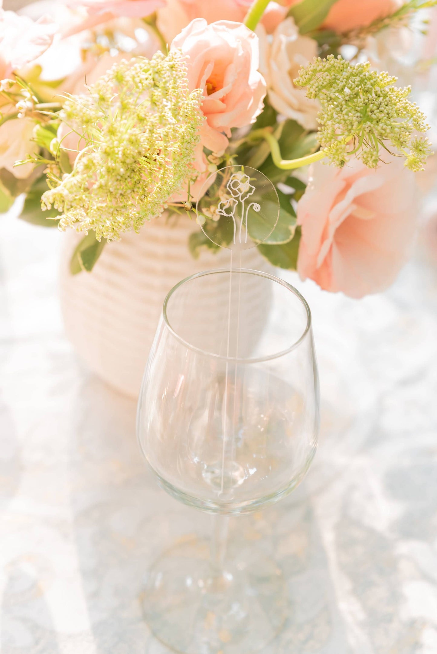 Floral Wedding Drink Stirrers Swizzle Sticks