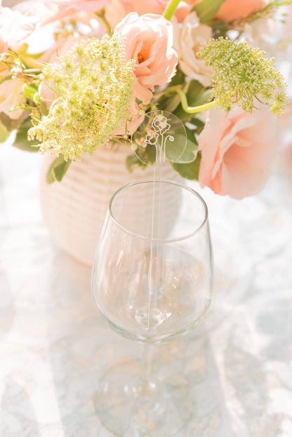 Floral Wedding Drink Stirrers Swizzle Sticks