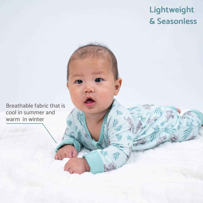 LollyBanks - Bamboo Baby Convertible Zipper Pajamas - Elephant