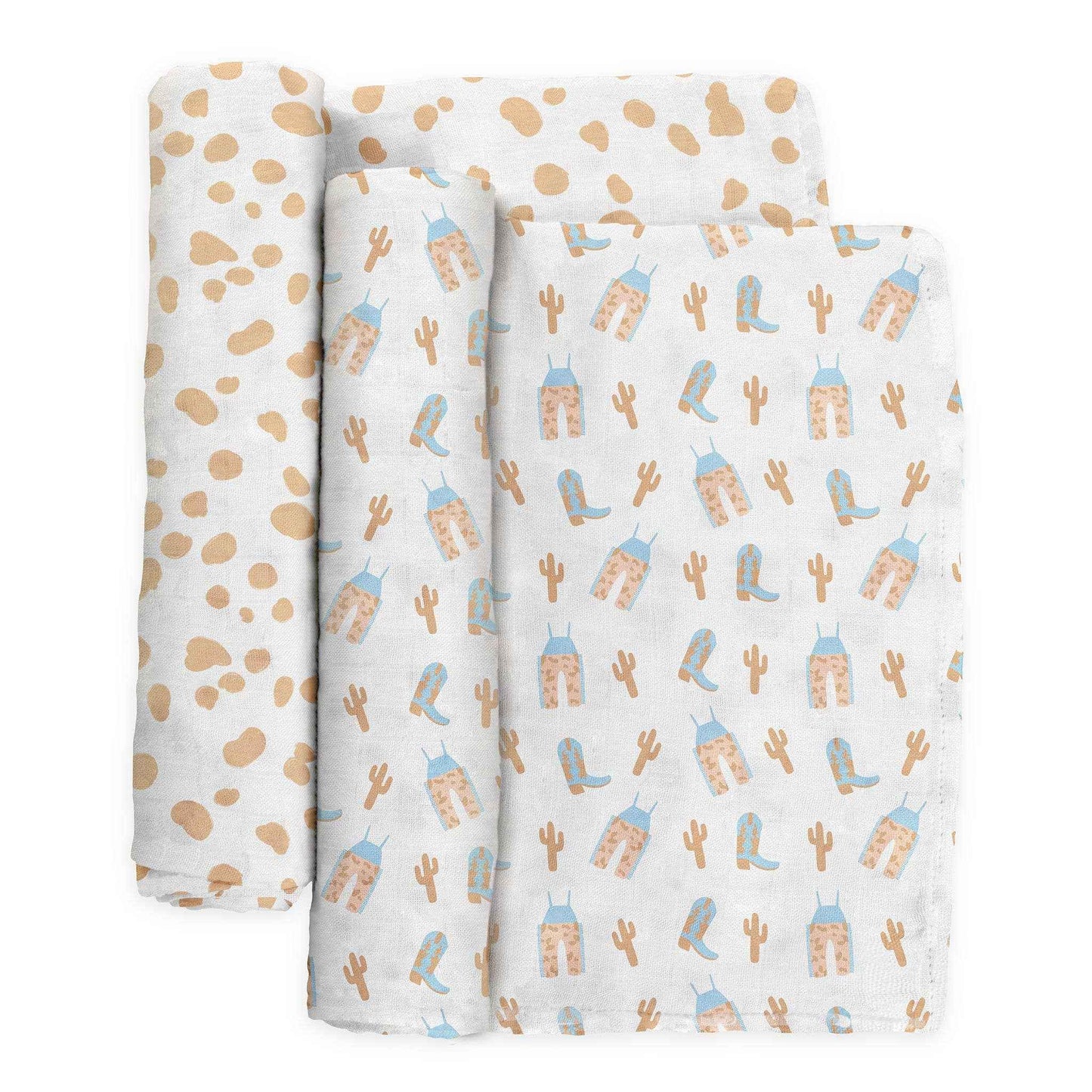 Swaddle Blanket Set Howdy Partner Blue