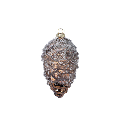 5.25"H Glass Pinecone Ornament with Icy Finish