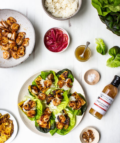 Tropical Tequila Sauce, 14.5 oz, shown in a styled setting