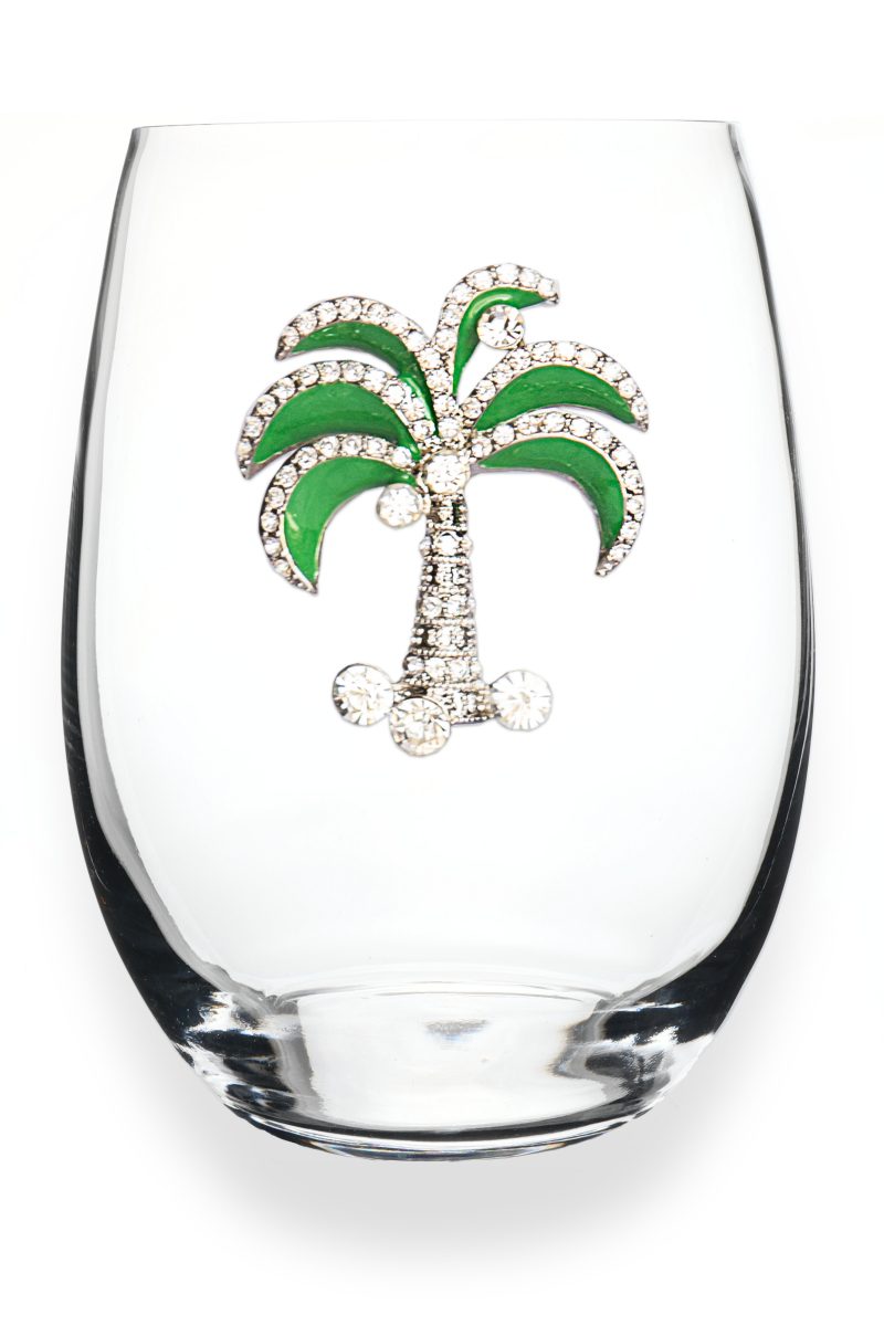 Green Diamond Palm Tree Jeweled