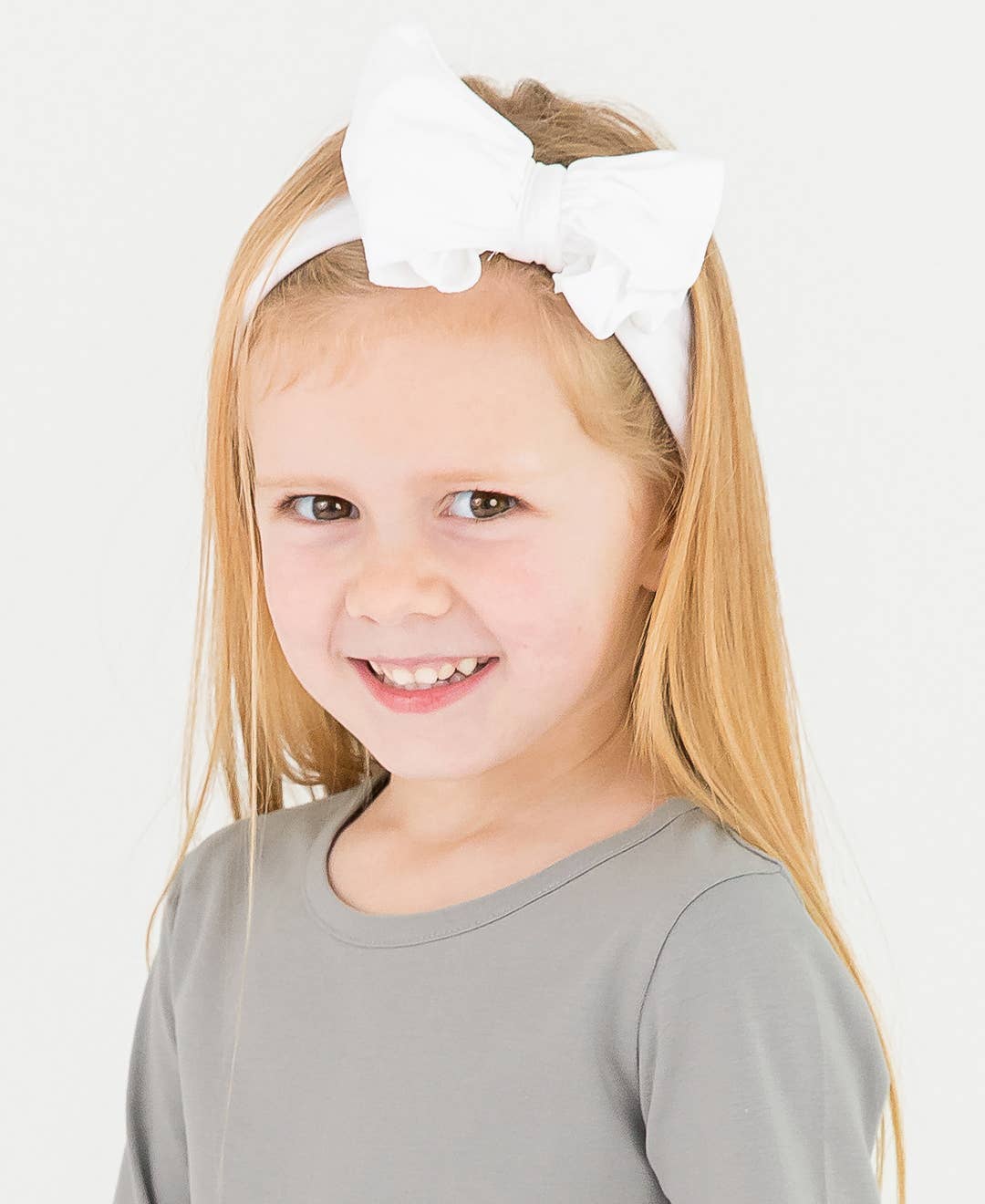 Girls White Big Bow Headband: White / One Size