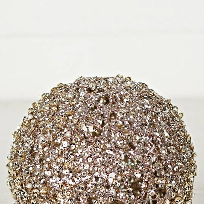 6in Metalic Glittered Ball-Champaign gold