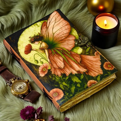 Handmade Fairy Leather Journal  Book of Shadw
