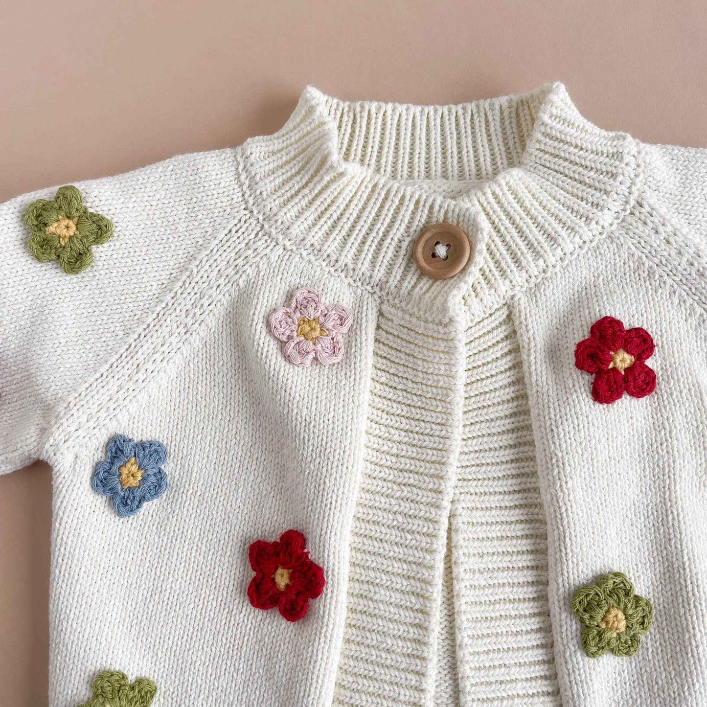 Cotton Flower Cardigan Color Baby Sweaters Clothing: 0-6m
