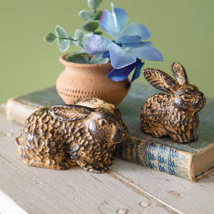 Rustic Bunny Figurine-Set of 2