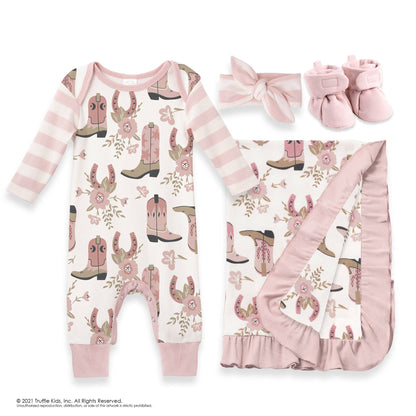Cowgirl Boots Cotton Baby Collection – Sold Separately: Romper 9-12M