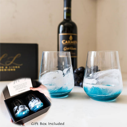 Resin Accented Wine and Entertaining Glasses Set - 2