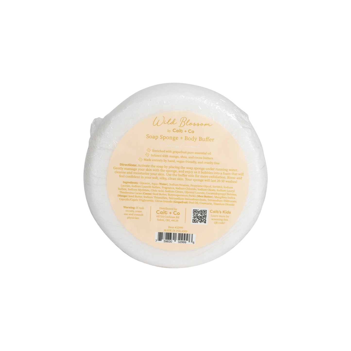 Soap Infused Body Buffer-Creamy Coconut