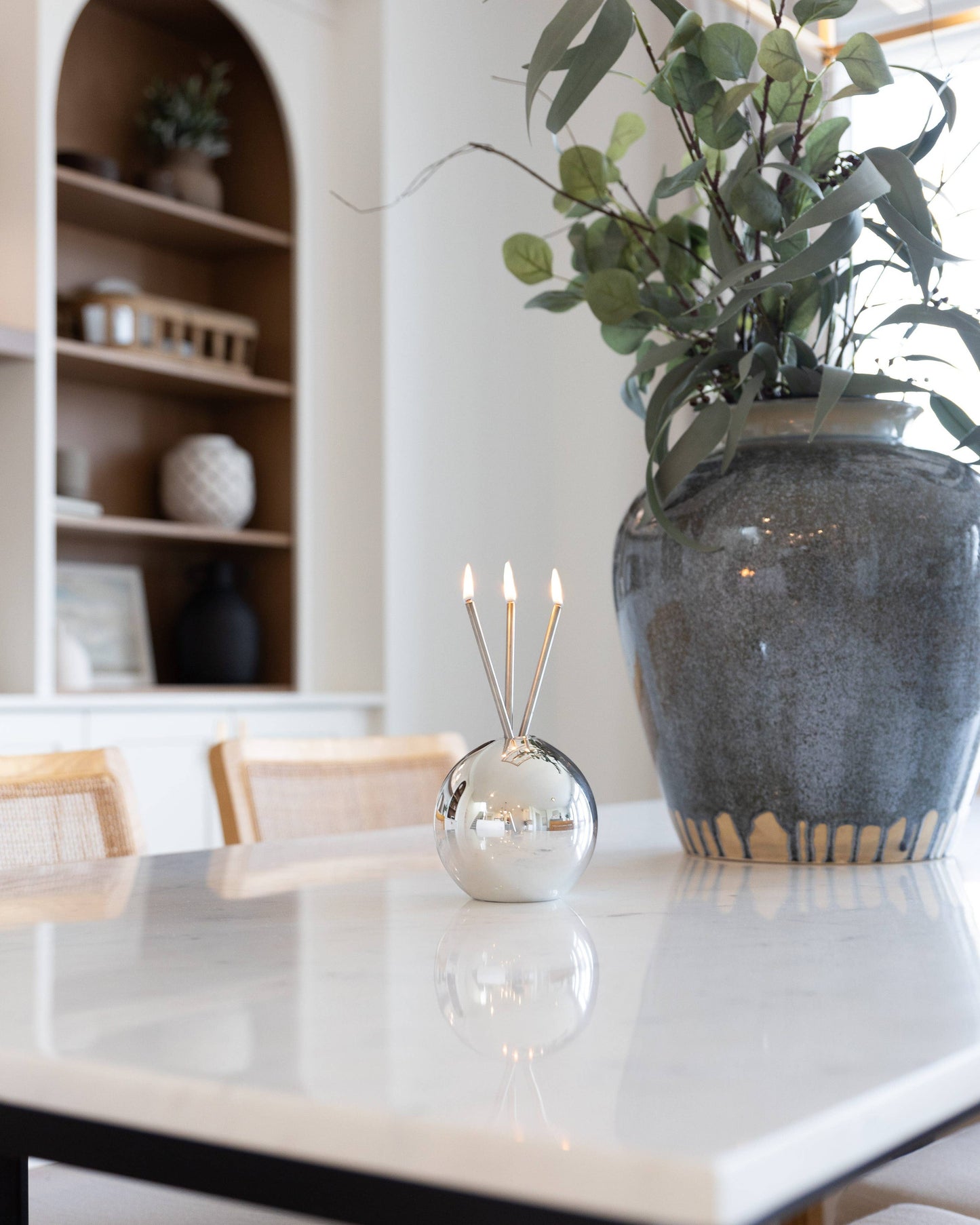 Neva Silver Metallic Vase for Everlasting Candles