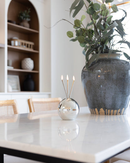 Neva Silver Metallic Vase for Everlasting Candles