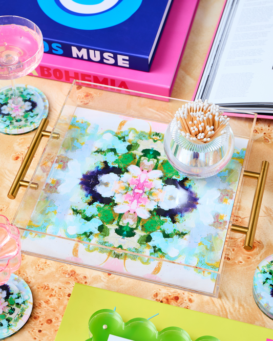 Nantucket Bloom Acrylic Large Tray