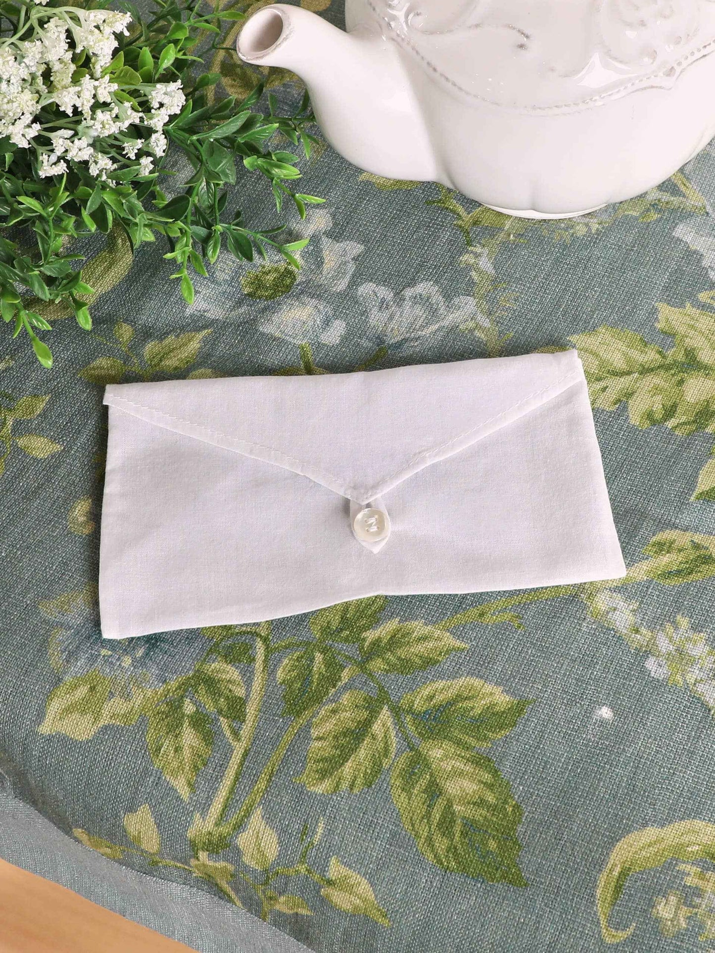 Mother Embroidered Envelope Hankie: Blue