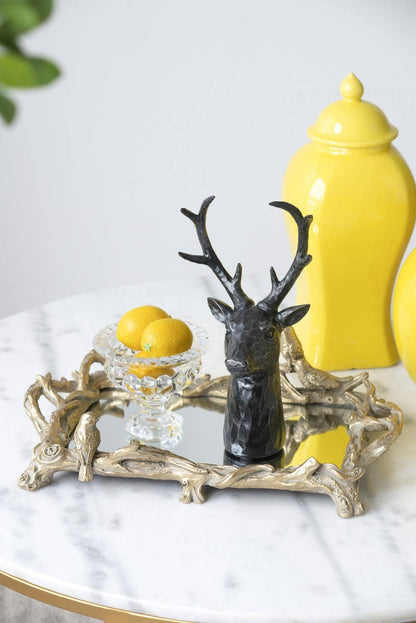 Gold Bird Mirrored Tray
