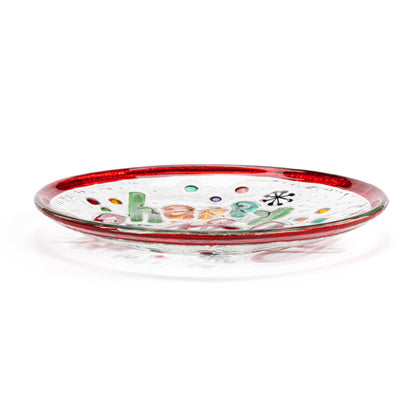 Happy Birthday Mini Glass Round Plate - 6.5in