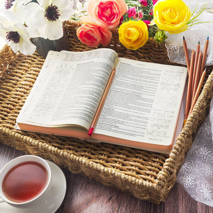 KJV My Creative Bible Faux Leather, White Floral Printed
