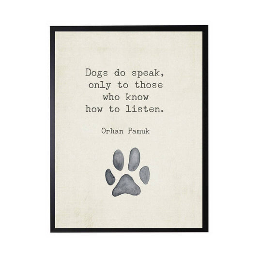 Paw Print W/ Dogs Do Speak Quote, Pamuk