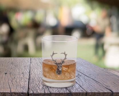 Elk Head Double Old Fashion Bar Glass