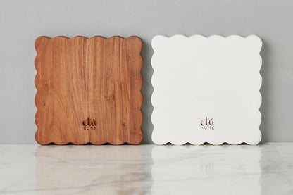 Scalloped Appetizer Cheese Board, Set of 2