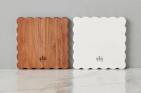 Scalloped Appetizer Cheese Board, Set of 2