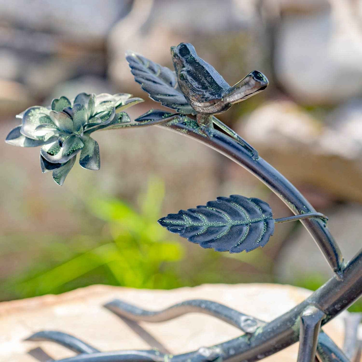 Scallop Edge Birdbath with Branch Stand- 2 Color Options: Galvanized