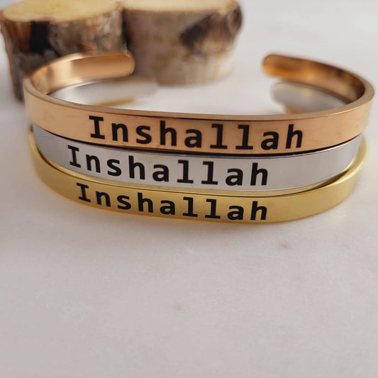 Inshallah Bracelet Muslim Islamic Cuff