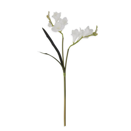 21 inch White Real Touch Freesia Stem