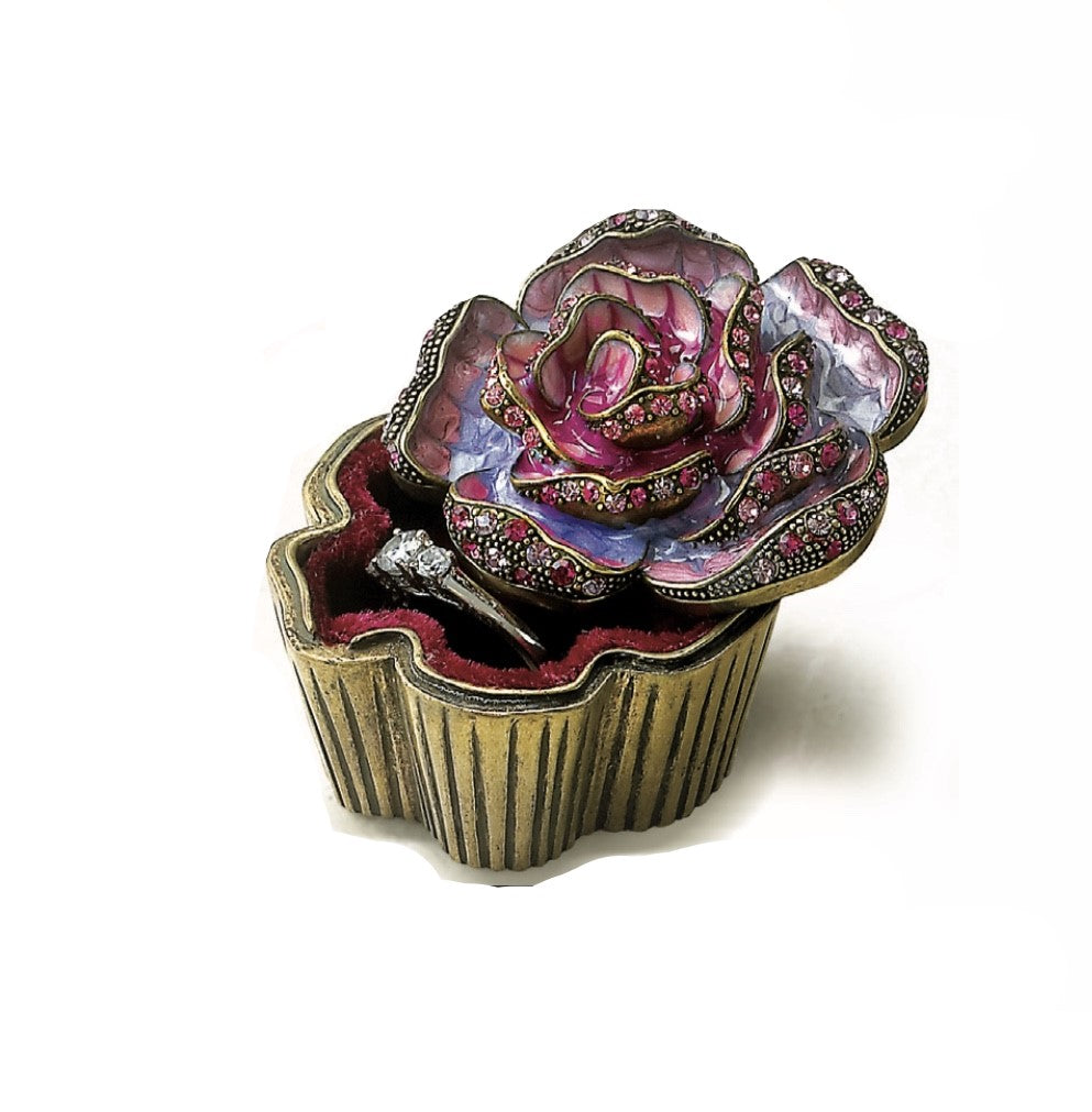 Jeweled Rose Trinket BOX