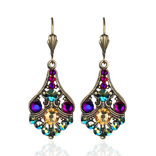 Beautiful Spectrum Multicolored Crystal Earrings