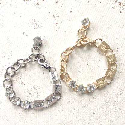 Crystal Bracelet Mixed Chain Vintage Style Boutique Salon